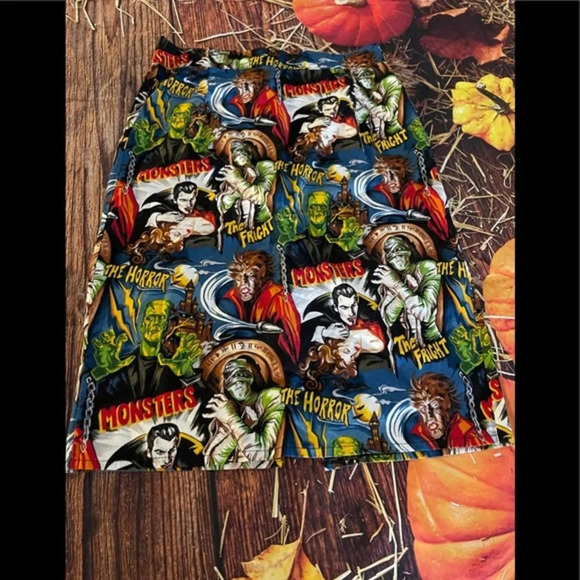Classic Horror Monsters Pencil Skirt, Pinup, Small - Picture 2 of 8